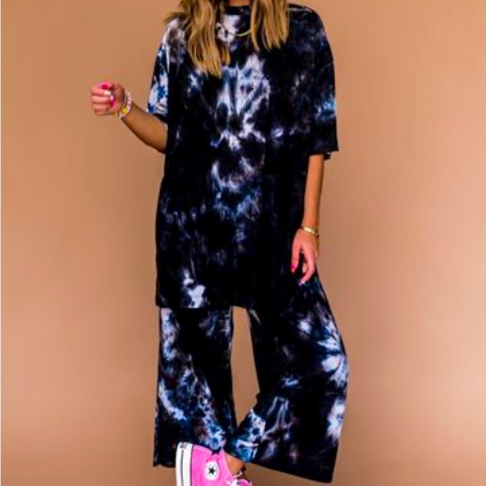 Dressed in Lala Playsuit. Black and white tie dye